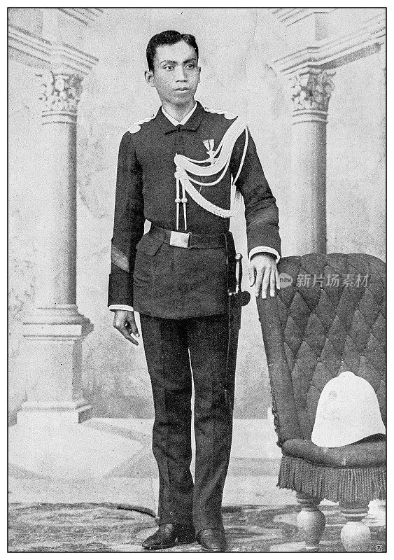 古董黑白照片:Emilio Aguinaldo将军，菲律宾